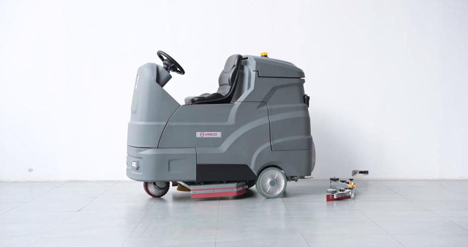 駕駛式洗地機(jī)工作原理